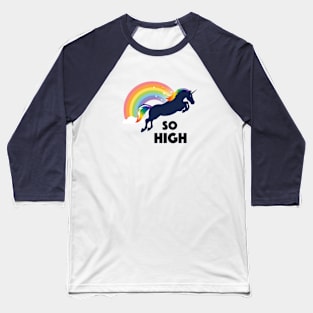 Rainbow Unicorn Flyin' High Baseball T-Shirt